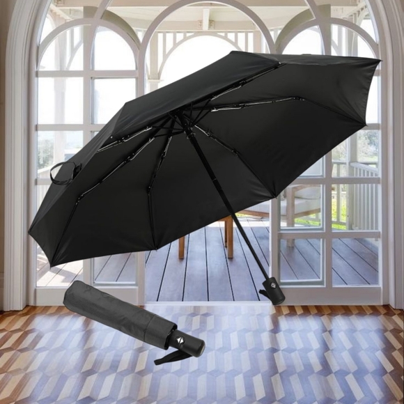 Accessories - Black Compact Umbrella, UV Protection Black Umbrella, Foldable. NWT